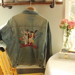 Vintage ACME oversized jean looney tunes jacket